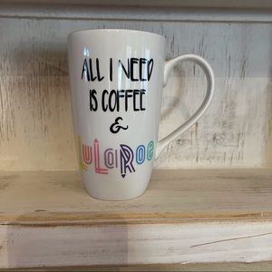 15 oz Coffee Mug NWOT with All I Need is Coffee & LuLaRoe Vinyl Decal